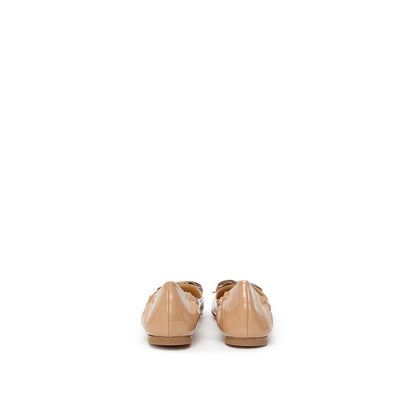 Christian Louboutin Beige Patent Leather Ballet Flat