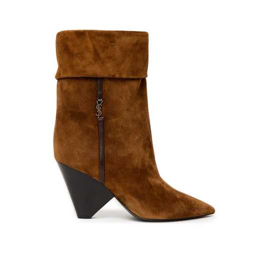 Saint Laurent – Braune Wildlederstiefel