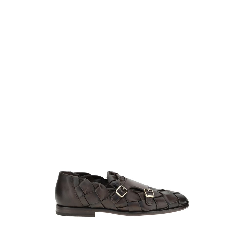 Santoni Loafer aus gewebtem Gewebe