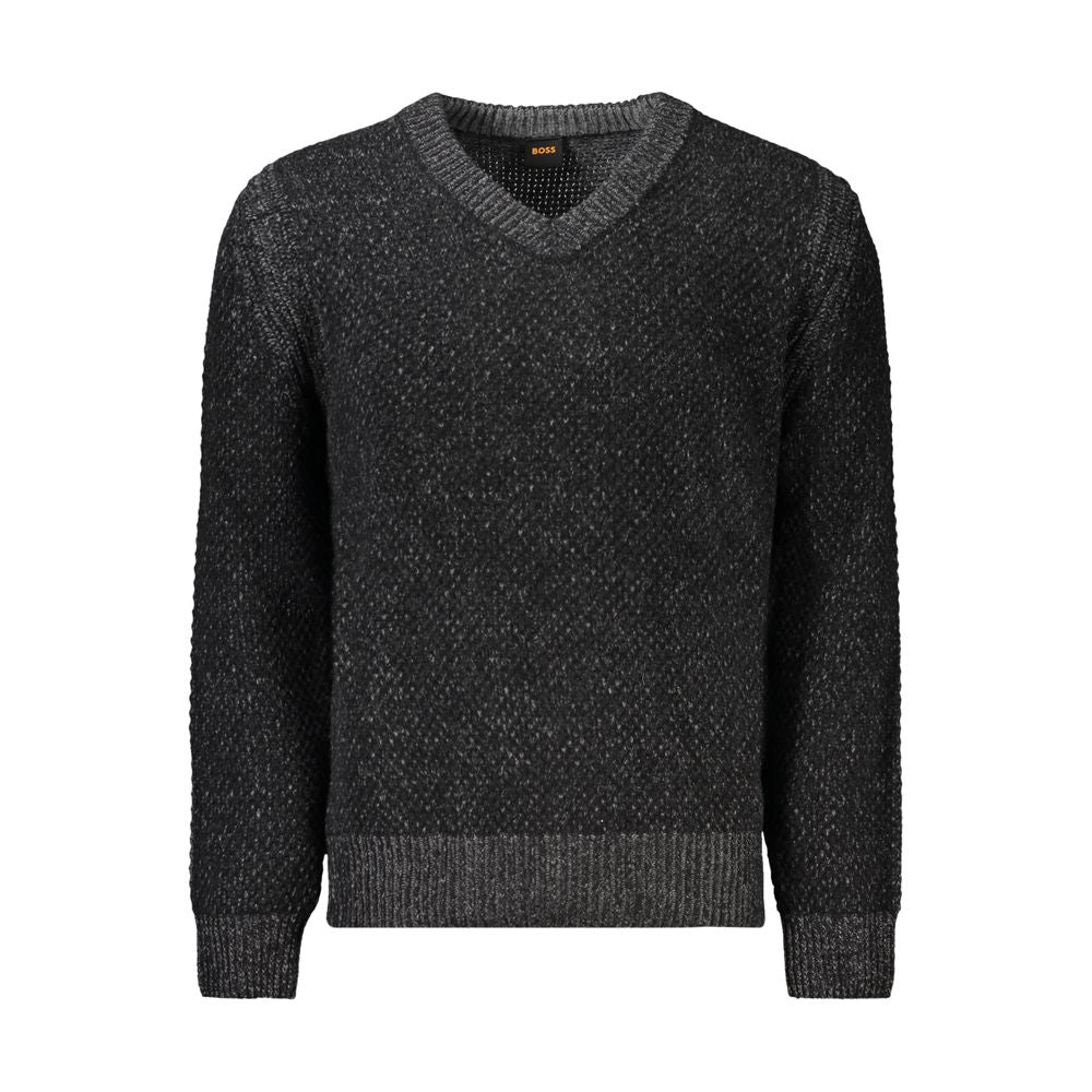 Pull en laine noire Hugo Boss pour homme
