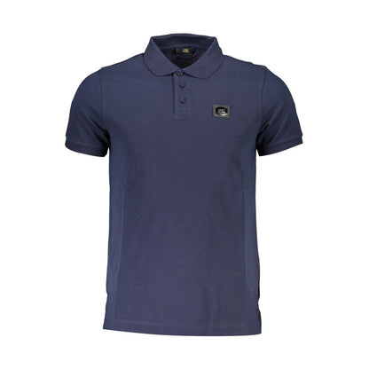 Cavalli Class Herren Poloshirt aus blauer Baumwolle