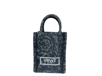 Versace Athena Barocco Mini Top Handle Tote Umhängetasche Schwarz