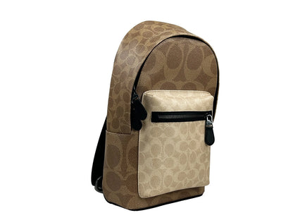 COACH West Color Block Leder Sling Pack Rucksack Tasche Sand