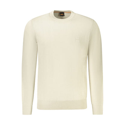 Pull homme en coton beige Hugo Boss