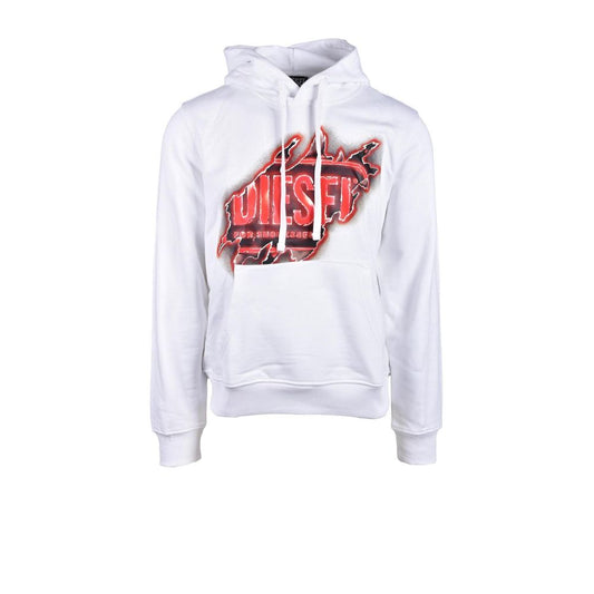 Sweat à capuche en coton blanc Diesel