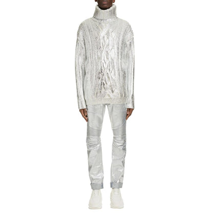 Balmain Brown Wool Men Turtleneck Sweater