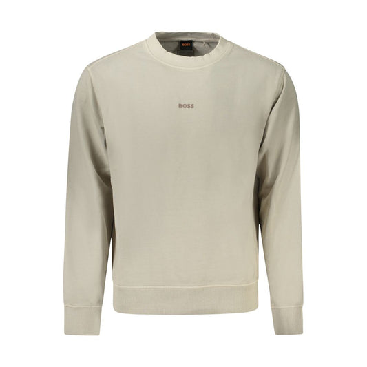 Pull homme en coton beige Hugo Boss