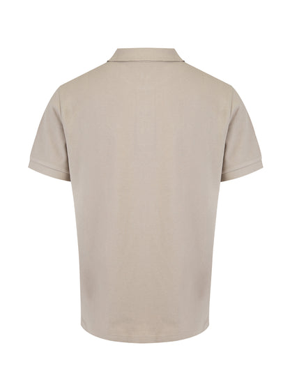 Burberry – Poloshirt aus Baumwolle mit Kragen in hellem Stein