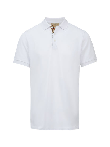 Burberry – Weißes Poloshirt aus Baumwolle mit Kragen