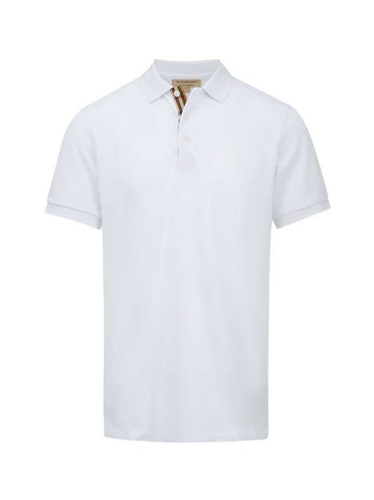 Burberry – Weißes Poloshirt aus Baumwolle mit Kragen