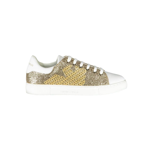 Emporio Armani Goldfarbene Polyester-Sneaker für Damen