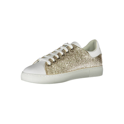 Emporio Armani Goldfarbene Polyester-Sneaker für Damen