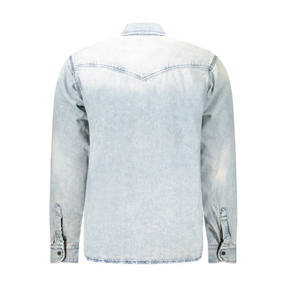 Chemise homme en coton bleu clair Hugo Boss