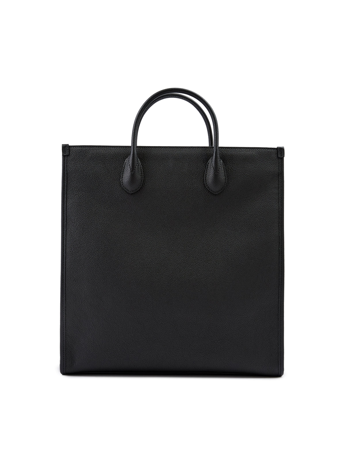 Grand sac cabas en cuir noir avec logo