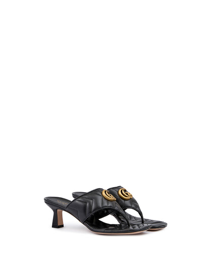 Gucci Mystic Sandalen aus schwarzem Nappaleder „Charlotte“