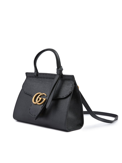 Gucci GG Marmont Handtasche aus schwarzem Leder