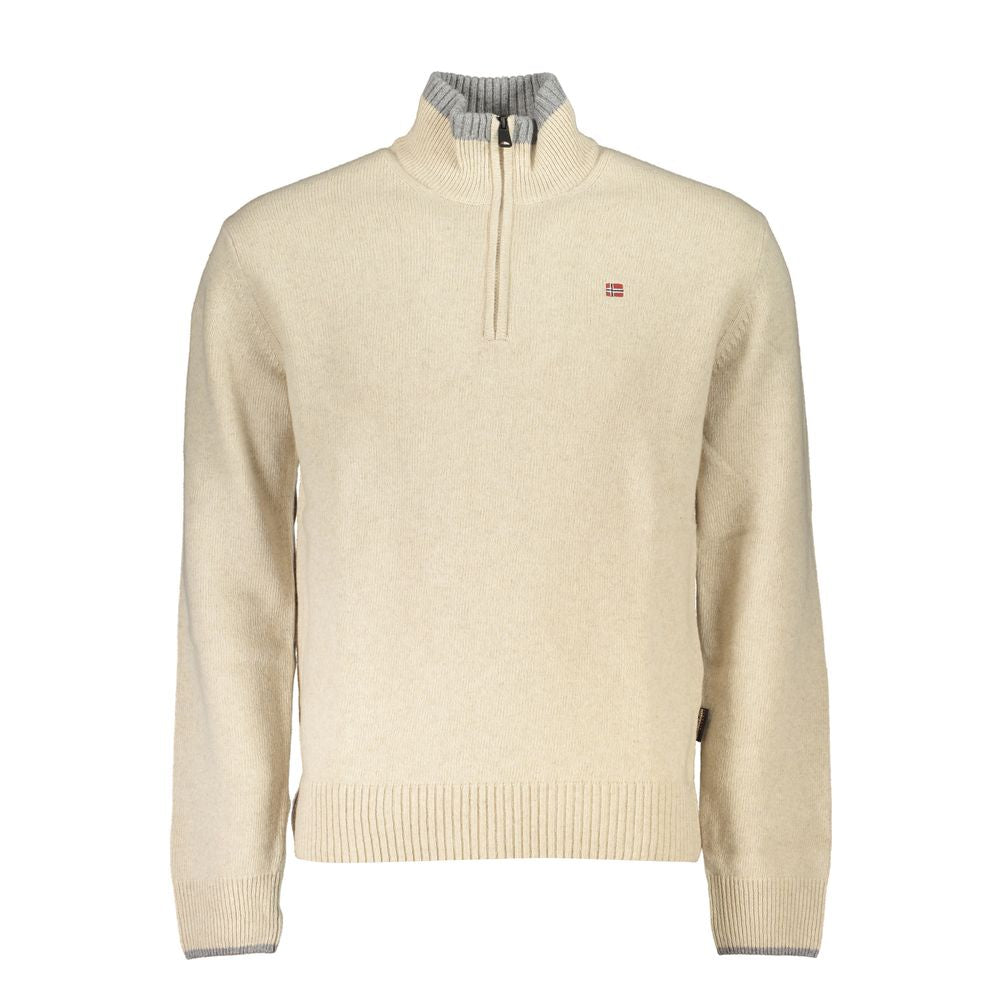 Pull Napapijri beige en tissu pour homme