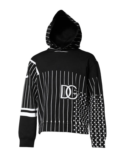 Sweat-shirt à capuche à rayures noires et blanches Dolce &amp; Gabbana