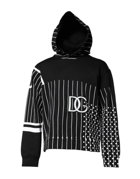 Sweat-shirt à capuche à rayures noires et blanches Dolce &amp; Gabbana
