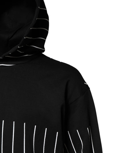Sweat-shirt à capuche à rayures noires et blanches Dolce &amp; Gabbana