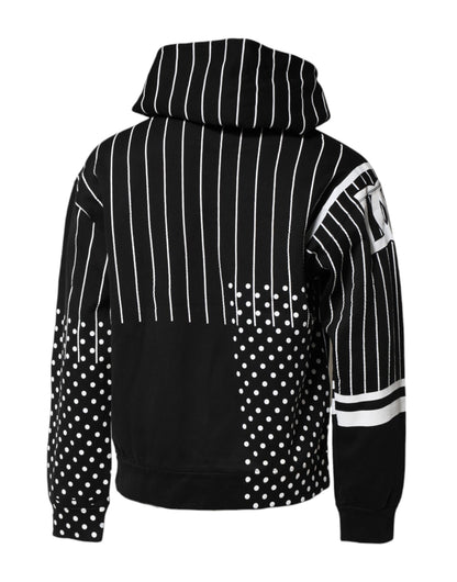 Sweat-shirt à capuche à rayures noires et blanches Dolce &amp; Gabbana