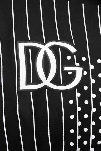 Sweat-shirt à capuche à rayures noires et blanches Dolce &amp; Gabbana