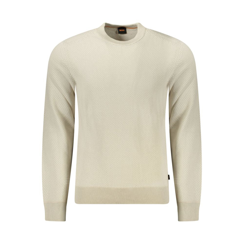 Pull homme en coton beige Hugo Boss