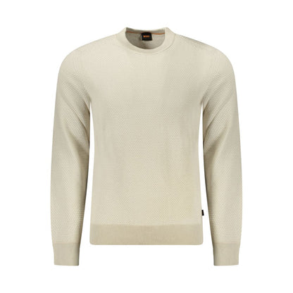Pull homme en coton beige Hugo Boss