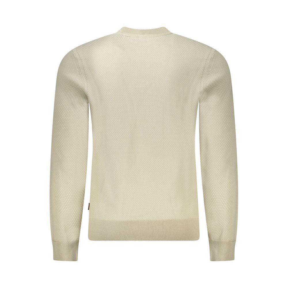 Pull homme en coton beige Hugo Boss