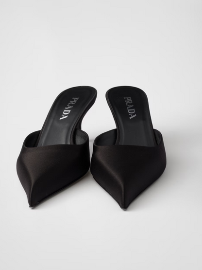 Prada Schwarzer Satin-Sabot