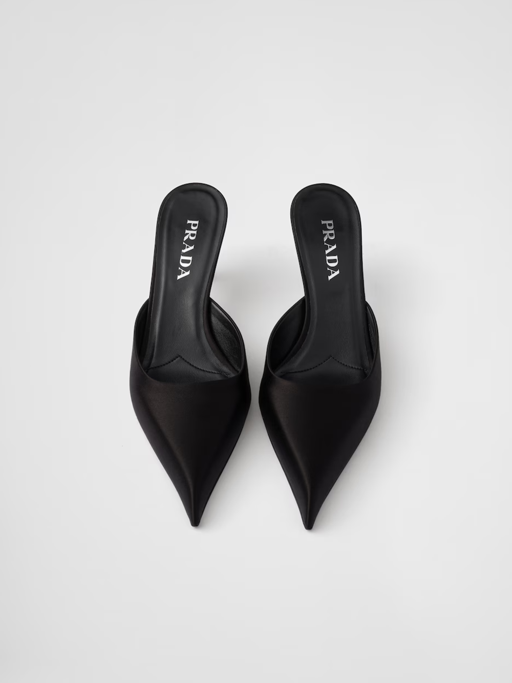 Prada Schwarzer Satin-Sabot