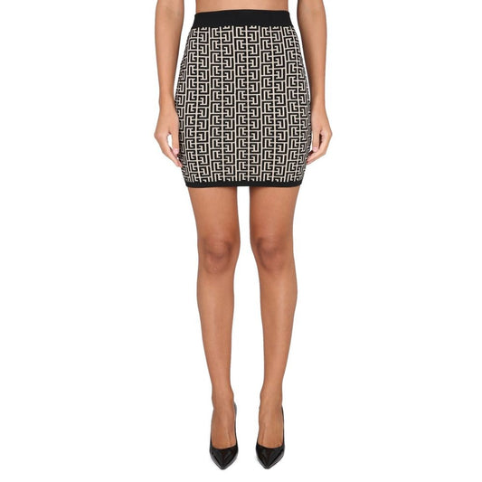 Jupe Balmain en viscose noire