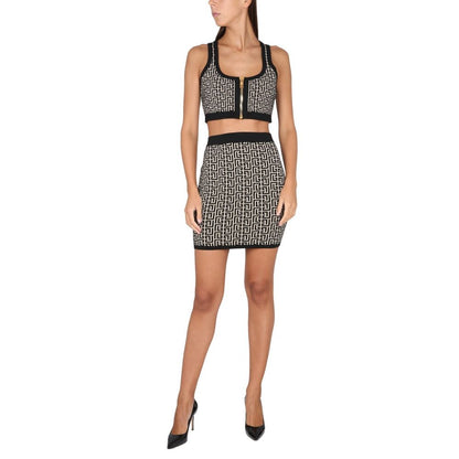Jupe Balmain en viscose noire