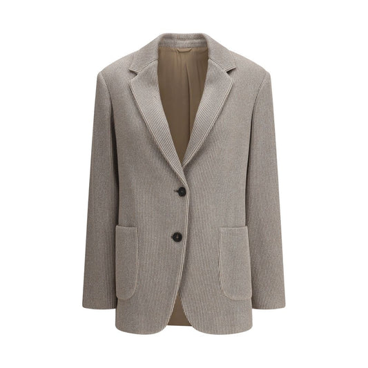 Veste en lurex côtelée Brunello Cucinelli
