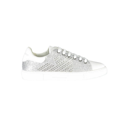 Emporio Armani Silberne Leder-Sneaker für Damen