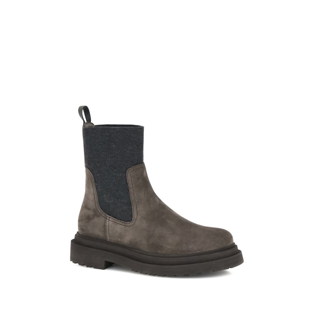 Bottes en daim à hauteur de la cheville