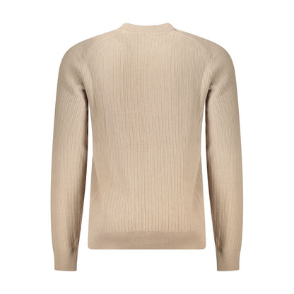 Pull homme en coton beige Hugo Boss