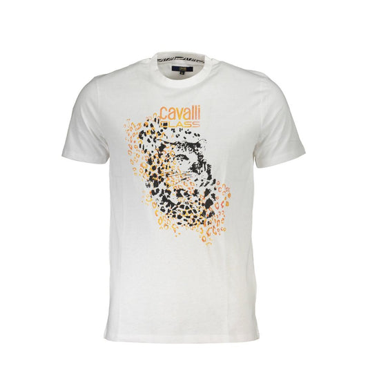 Weißes Baumwoll-T-Shirt der Cavalli Class