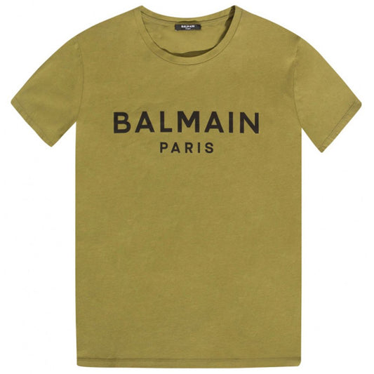 T-shirt en coton vert Balmain