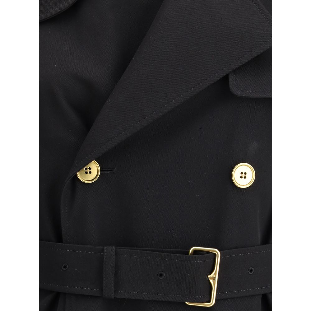 Manteau long de style trench Castleford avec col à carreaux