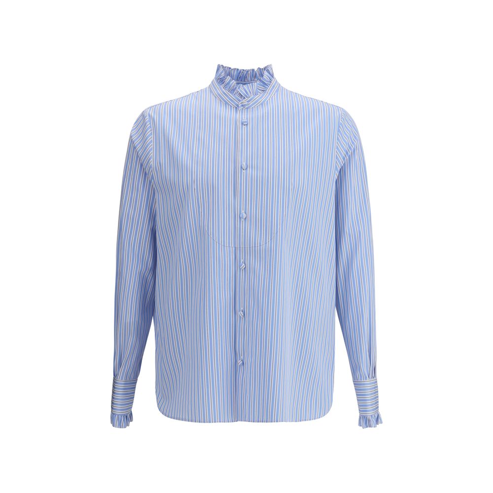 Chemise rayée à plastron et volants Valentino