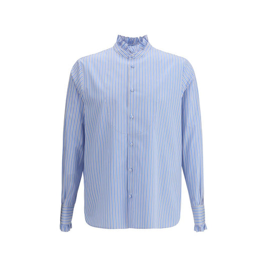 Chemise rayée à plastron et volants Valentino