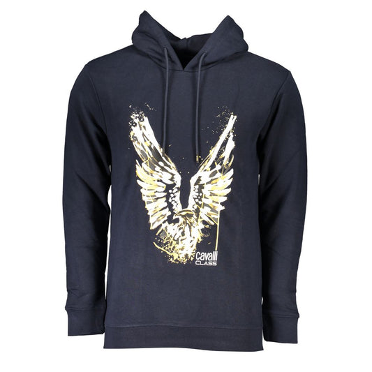 Cavalli Class Blauer Baumwollpullover für Herren