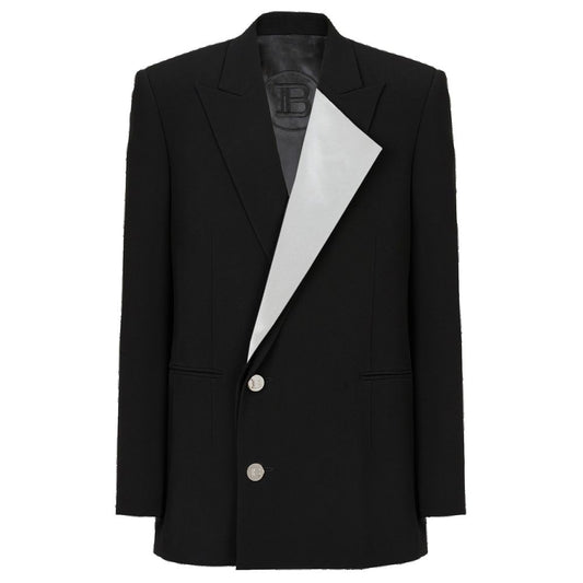 Blazer en viscose noir Balmain
