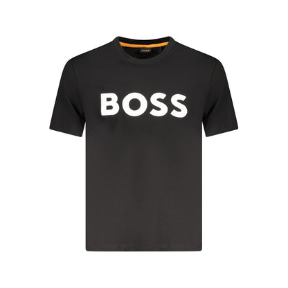 Hugo Boss Schwarzes Baumwoll-T-Shirt für Herren