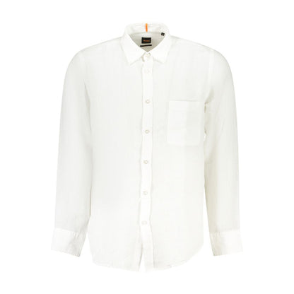 Chemise en lin blanc Hugo Boss pour homme