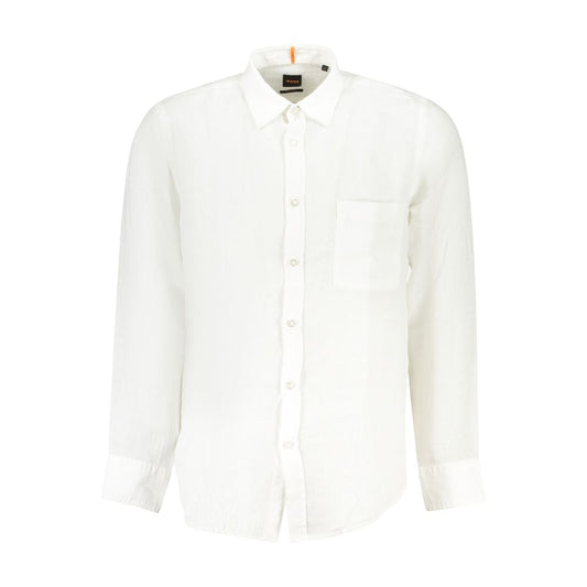 Chemise en lin blanc Hugo Boss pour homme