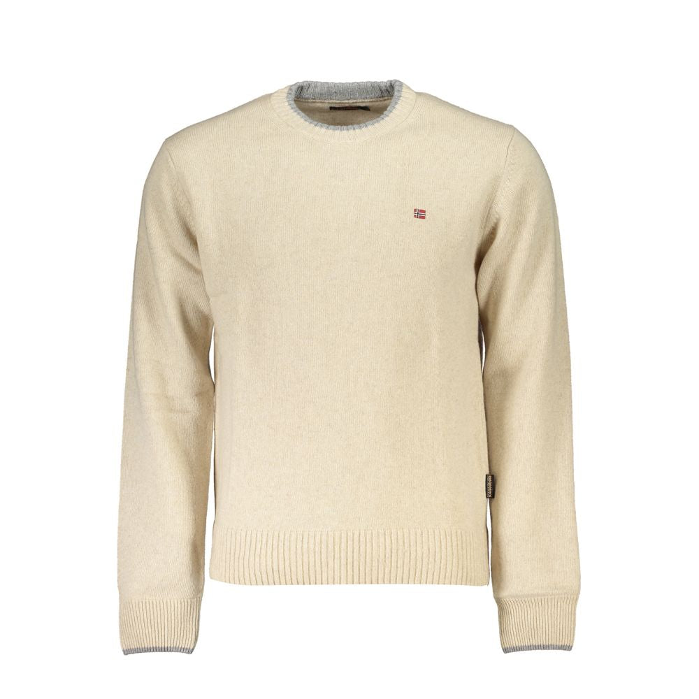 Pull Napapijri beige en tissu pour homme