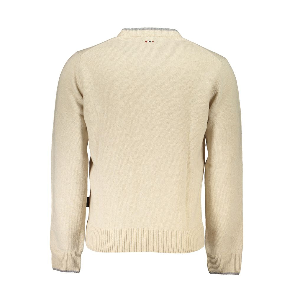 Pull Napapijri beige en tissu pour homme