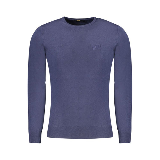 Pull Cavalli Class en viscose bleue pour homme